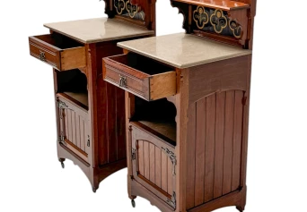 Two Arts & Crafts Nightstands by Gustave Serrurier-Bovy, 1900s